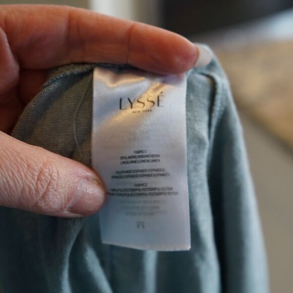 Lysse‎ T Shirt Womens Medium Light Blue Short Sleeve Linen Blend Casual Ladies - Picture 3 of 5